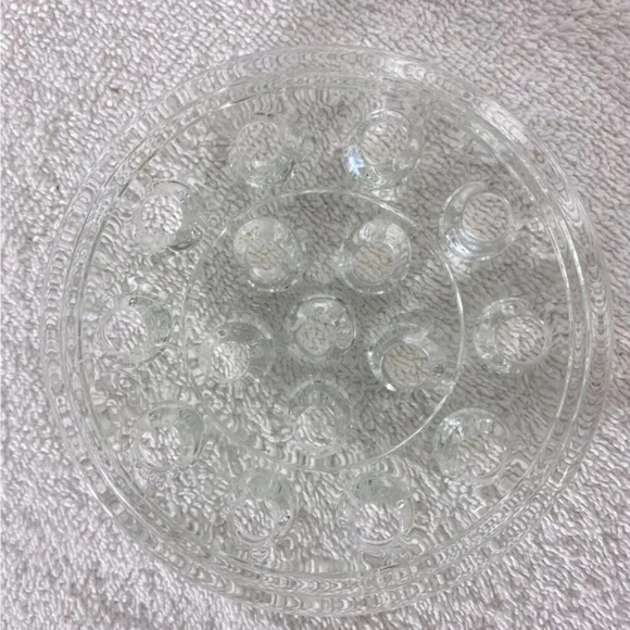 Vintage Clear Glass 16 Hole Flower Frog Flower Holder Stem Holder Arrangement - Picture 4 of 8